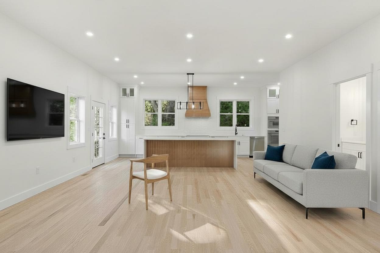 Real estate living room before virtual staging